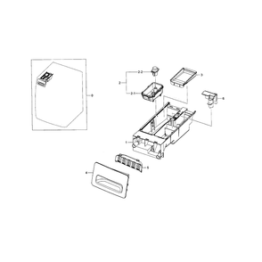 Drawer Diagram and Parts List for WF210ANW XAA-03 Samsung Washer