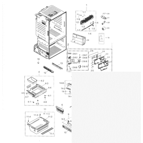 Freezer Diagram and Parts List for RF263TEAEBC AA-04 Samsung Refrigerator