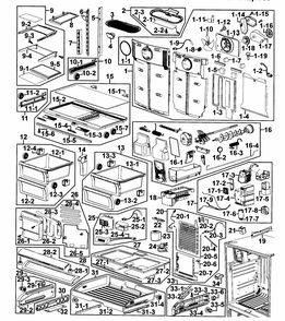 Refrigerator Diagram and Parts List for RF267AZRS XAA-0000 Samsung Refrigerator