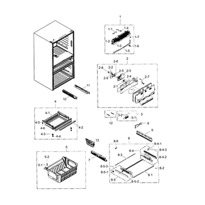 Freezer Diagram and Parts List for RF23HSESBSR AA-0000 Samsung Refrigerator