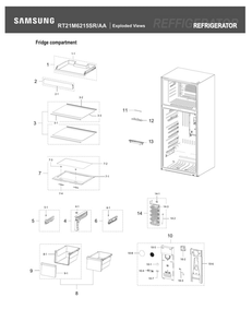Part Location Diagram of DA97-17525A Samsung Vegetable Shelf Cover Assembly