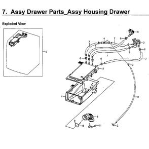 Housing-Drawer Diagram and Parts List for WF45M5100AW A5-00 Samsung Washer