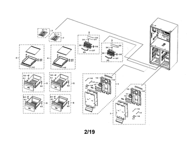 Main Unit Diagram and Parts List for RF28N9780SR AA-00 Samsung Refrigerator