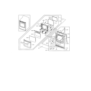 Front And Door Diagram and Parts List for DV476GTHAWR A1-0001 Samsung Dryer