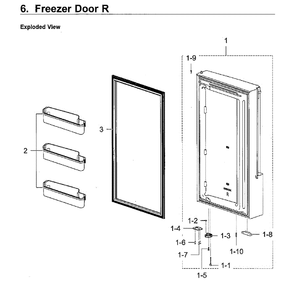 Freezer Door Rt Diagram and Parts List for RF28M9580SG AA-0000 Samsung Refrigerator