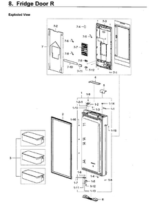 Part Location Diagram of DA82-02261G Samsung Case Display Assembly