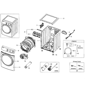 Part Location Diagram of DC93-00191G Samsung Assembly M. WIRE HARNESS;GRA