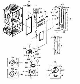 Left Door Diagram and Parts List for RF263BEAESP AA-0001 Samsung Refrigerator