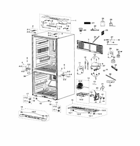 Cabinet Diagram and Parts List for RF18HFENBBC AA-0000 Samsung Refrigerator
