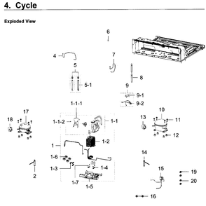 Cycle Diagram and Parts List for RF23J9011SG AA-05 Samsung Refrigerator