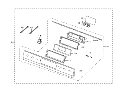 Control Box Assembly Diagram and Parts List for NX58R9421SS AA-00 Samsung Range