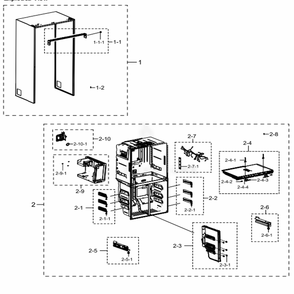 Cabinet 2 Diagram and Parts List for RF23J9011SR (AA)(0011) Samsung Refrigerator
