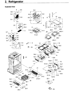 Refrigerator Diagram and Parts List for RF28JBEDBSG AA-0005 Samsung Refrigerator