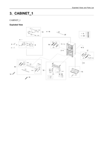 Cabinet 1 Diagram and Parts List for RF24R7201SR AA-06 Samsung Refrigerator