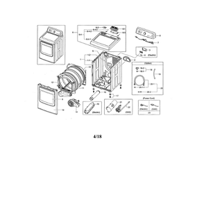 Main Diagram and Parts List for DV476GTHASU A1-01 Samsung Dryer