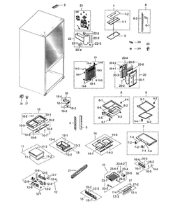 Fridge Diagram and Parts List for RF263BEAESR AA-07 Samsung Refrigerator