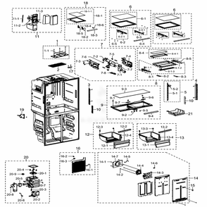Part Location Diagram of DA97-15409N Samsung Evaporator Assembly