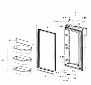 Fridge Door Rt Diagram and Parts List for RF32FMQDBSR AA-0006 Samsung Refrigerator