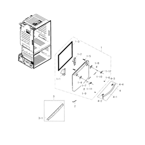 Freezer Door Diagram and Parts List for RF28HFEDBBC AA-02 Samsung Refrigerator