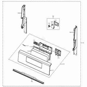 Assembly Control Diagram and Parts List for NX58M6850SS (AA)(0001) Samsung Range