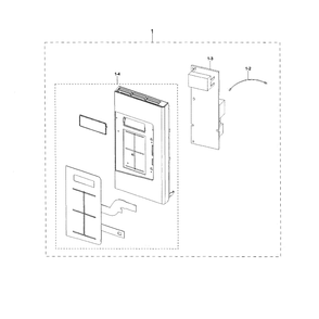 Control Box Diagram and Parts List for ME16H702SEW AA-0000 Samsung Microwave