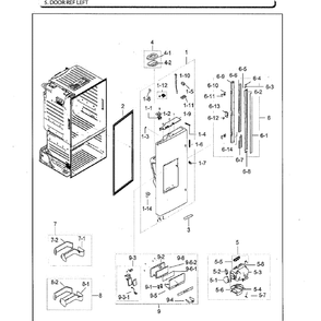 Part Location Diagram of DA82-02491B Samsung Door Foam Assembly (Left)