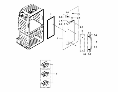 Refrigerator Door R Diagram and Parts List for RF28HMEDBBC AA-0001 Samsung Refrigerator