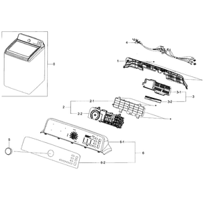 Control Panel Diagram and Parts List for WA456DRHDSU AA-05 Samsung Washer