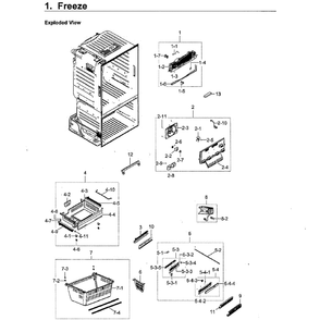 Freezer Diagram and Parts List for RF23HCEDBWW AA-13 Samsung Refrigerator