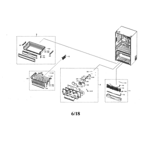 Freezer Diagram and Parts List for RF28NHEDBSR AA-00 Samsung Refrigerator