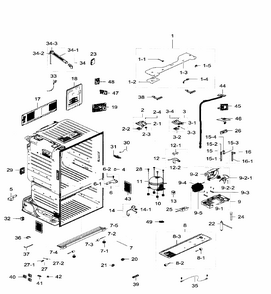 Cabinet Diagram and Parts List for RF28HFEDTBC AA-0000 Samsung Refrigerator