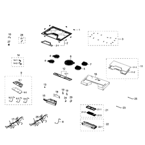 Main Assembly Diagram and Parts List for NZ36K7570RS AA-00 Samsung Cooktop
