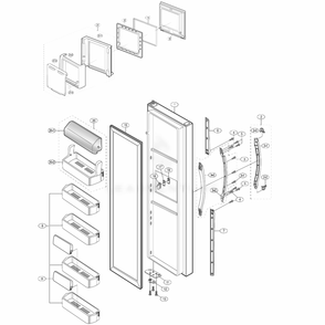 Refrigerator Door Diagram and Parts List for RS2577SW  Samsung Refrigerator