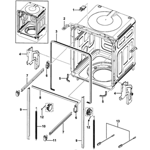 Tub Assembly Diagram and Parts List for DMR77LHW XAA-00 Samsung Dishwasher