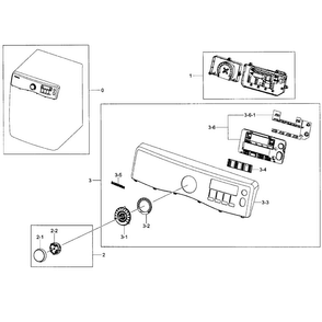 Control Panel Diagram and Parts List for DV393GTPAWR A1-0002 Samsung Dryer