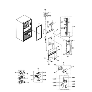 Left Door Diagram and Parts List for RF31FMEDBBC AA-0003 Samsung Refrigerator