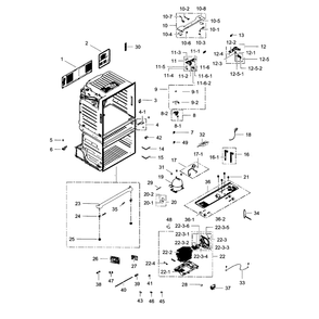 Cabinet Diagram and Parts List for RF4287HABP XAA-02 Samsung Refrigerator