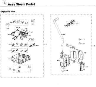 Steam Parts 2 Diagram and Parts List for NV51K7770DG AA-0000 Samsung Wall Oven