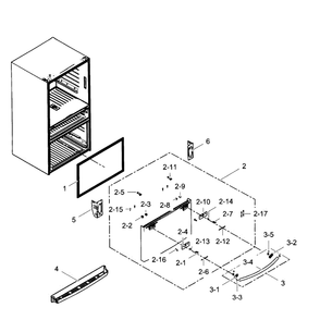 Freezer Door Diagram and Parts List for RF28HMEDBBC AA-07 Samsung Refrigerator