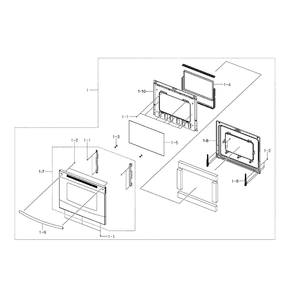 Door Diagram and Parts List for NE594R0ABSR AA-00 Samsung Range