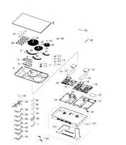 Main Asy Diagram and Parts List for NZ36K7882US AA-00 Samsung Cooktop