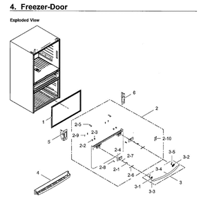 Freezer Door Diagram and Parts List for RF28HMEDBWW AA-09 Samsung Refrigerator