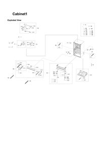 Cabinet 1 Diagram and Parts List for RF28R6201SR AA-51 Samsung Refrigerator