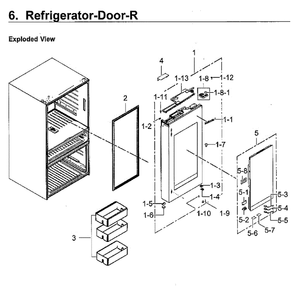 Fridge Door Rt Diagram and Parts List for RF23M8570SR AA-0000 Samsung Refrigerator