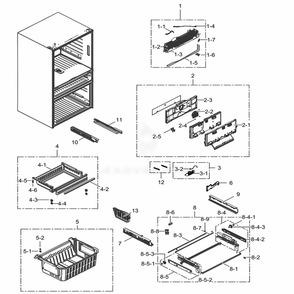 Freezer Diagram and Parts List for RF23M8570SG (AA)(0002) Samsung Refrigerator