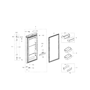 Refrigerator Door R Diagram and Parts List for RFG238AARS XAA-02 Samsung Refrigerator