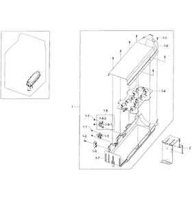 Duct Heater Diagram and Parts List for DV50F9A8EVW A2-0001 Samsung Dryer