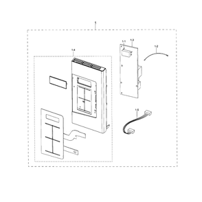 Control Panel Diagram and Parts List for ME17H703SHS AA-01 Samsung Microwave Oven Combo