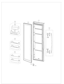 Door Right Diagram and Parts List for RS261MDPN XAA Samsung Refrigerator