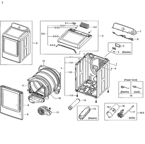 Part Location Diagram of DC93-00191K Samsung Main Wire Harness Assembly